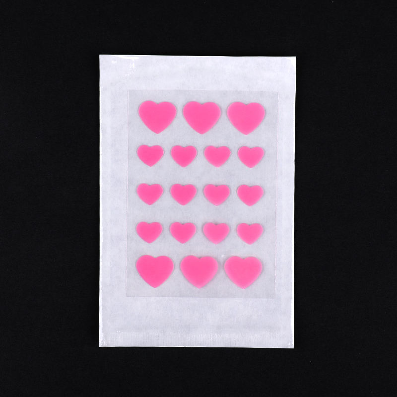 Пластырь от прыщей с розовым сердечком/гидроколлоидная повязка (Размер: этот набор содержит 18 пластырей). 11 мм (12 шт.) и 15 мм (6 шт.)）