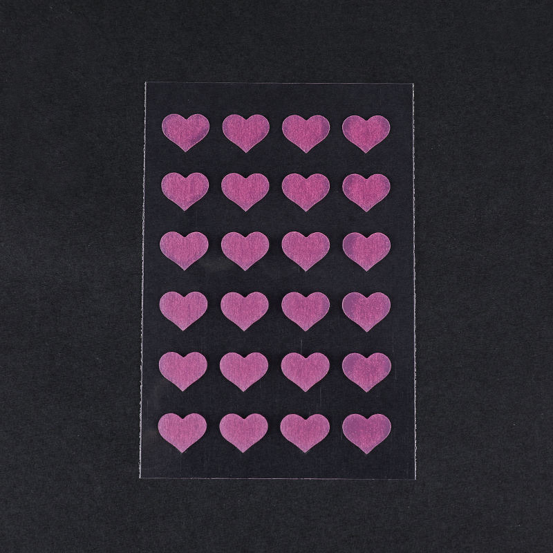 Розовые пластыри от прыщей в форме сердца в гигиенической упаковке (Размер: этот набор содержит 24 пластыря). 12 мм (24 шт.) )